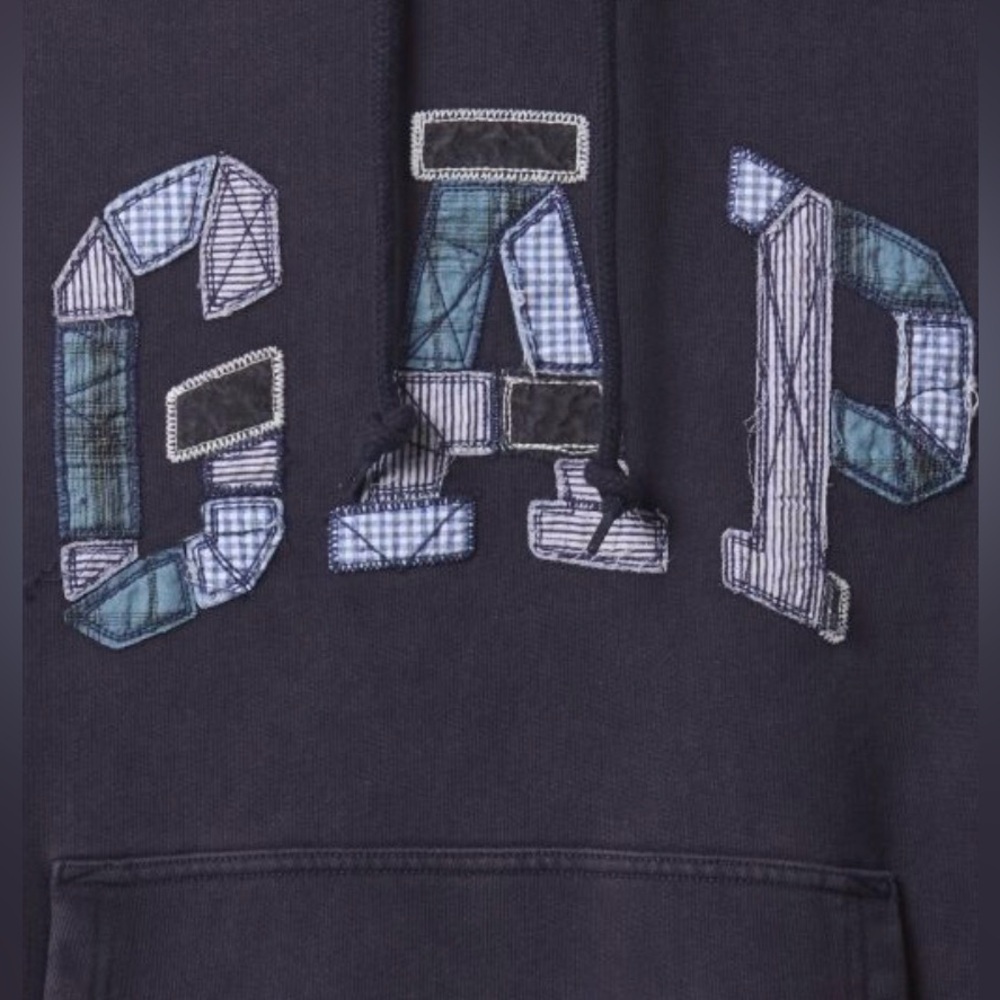Gap Casual Cozy Patchwork Embroidered Spellout Lo… - image 4